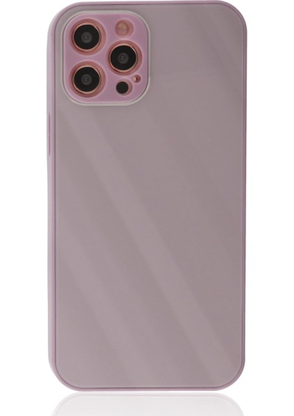 Apple iPhone 12 Pro Kılıf Glass Kapak - Mor Zrnet