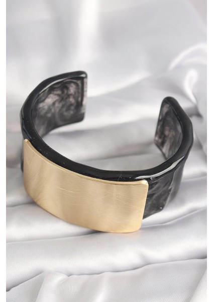 Siyah Mermer Desen Akrilik Plastik Gol Dikdörtgen Plaka Model Vingtage Kadın Bilezik - PRT3500EB03704 fiyatları
