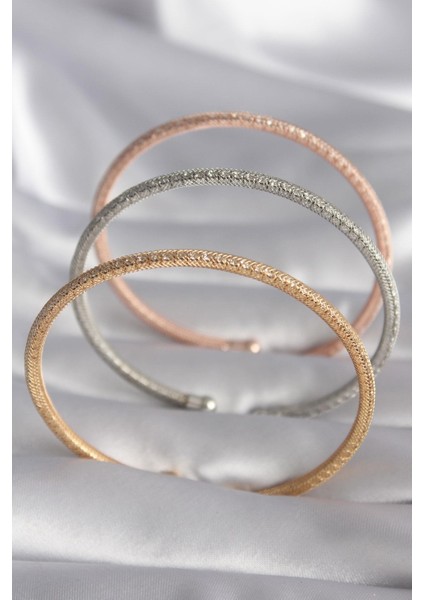 Pirinç Mix Renk Hasır Model Zirkon Taş Detay Kadın Bileklik Seti - PRT3500EB01053