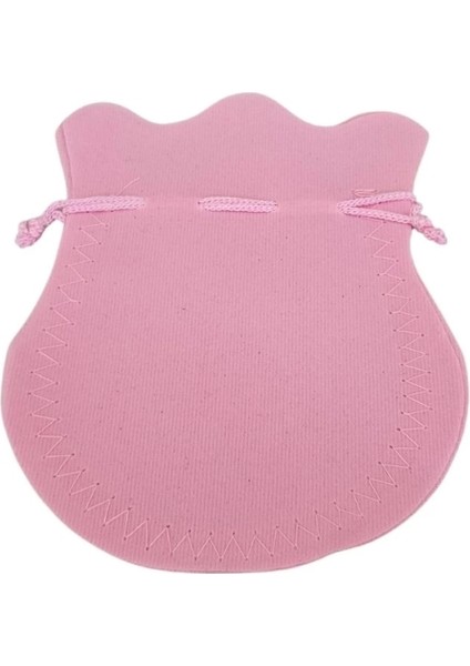 Kadife Kese Pembe 50 Adet 11 x 14 Boy Takı, Altın Kesesi (Ipli & Büzgülü)
