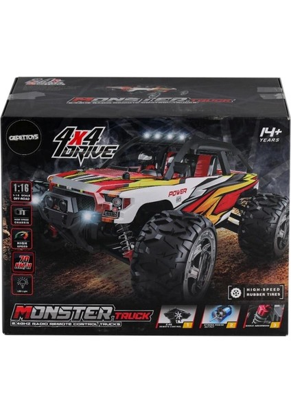 Nessiworld 866-1612 1:16 Kumandalı 70 Km/h Monster Truck 4x4