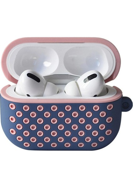 Apple AirPods Pro 2 (2.nesil) Spor Delikli Kılıf - Mavi-Pembe Zrnet