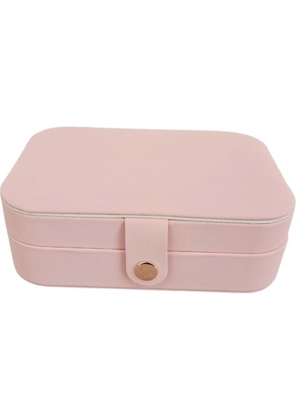 Çıtçıtlı Deri Midi Boy Takı, Seyahat ve Mücevher Çantası,kutusu Pudra (11X16 Cm) fiyatları