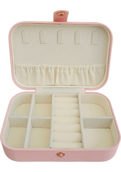 Çıtçıtlı Deri Midi Boy Takı, Seyahat ve Mücevher Çantası,kutusu Pudra (11X16 Cm) modelleri