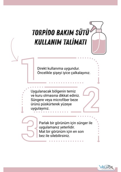 Torpido Bakım Sütü 500 Ml + Uygulama Süngeri , Torpido Temizleyici, Torpido Bakım