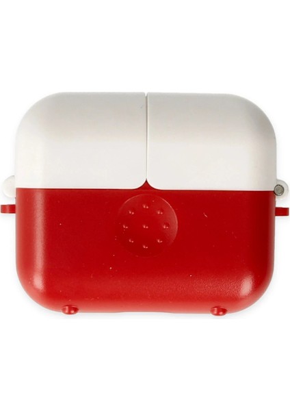 Apple AirPods 3 (3.nesil) Basmalı Kılıf - Kırmızı-Beyaz Zrnet