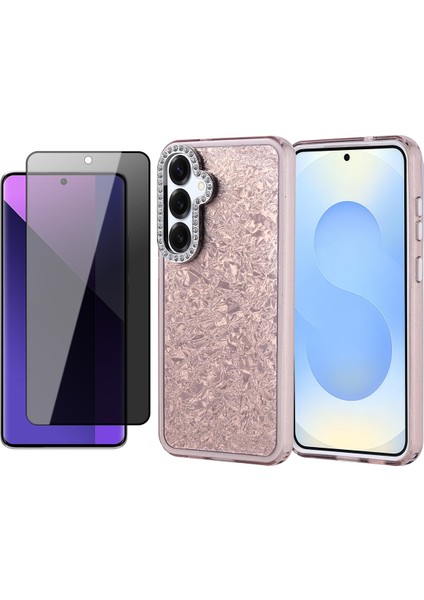 Samsung Galaxy S25 Kılıf Taşlı Tasarımlı Zore Kapi Kapak + Hayalet Ekran Koruyucu