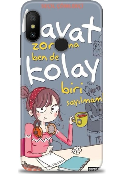 Xiaomi Mi A2 Lite Kılıf Hd Baskılı Kılıf + Seramik Tam Kaplayan Ekran Koruyucu 163