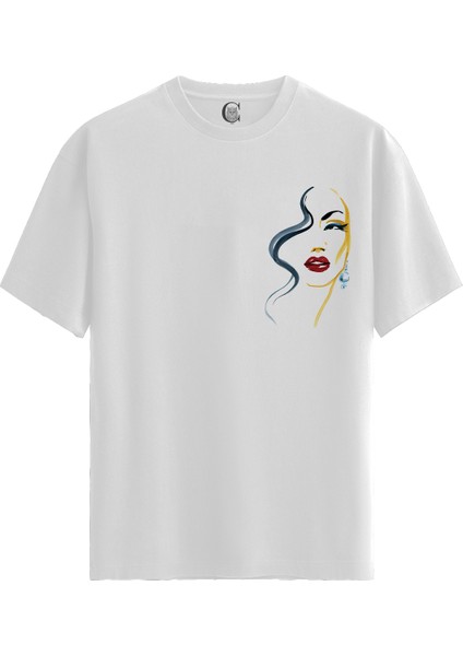 Elegant Trace - %100 Pamuklu Kadın Beyaz Tişört - Premium Quality