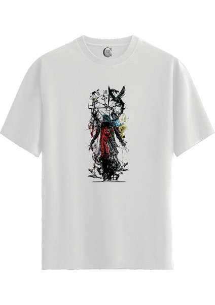 Timewalker - %100 Pamuklu Erkek Beyaz Tişört - Premium Quality