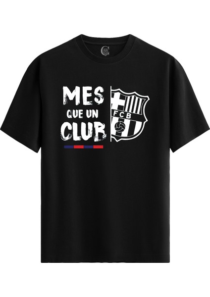 Barça Spirit - %100 Pamuklu Erkek Siyah Tişört - Premium Quality