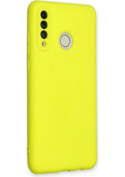 Huawei P30 Lite Kılıf Nano Içi Kadife Silikon - Sarı Zrnet