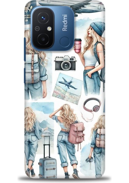 Xiaomi Redmi 12C Kılıf Hd Baskılı Kılıf + Seramik Tam Kaplayan Ekran Koruyucu 268