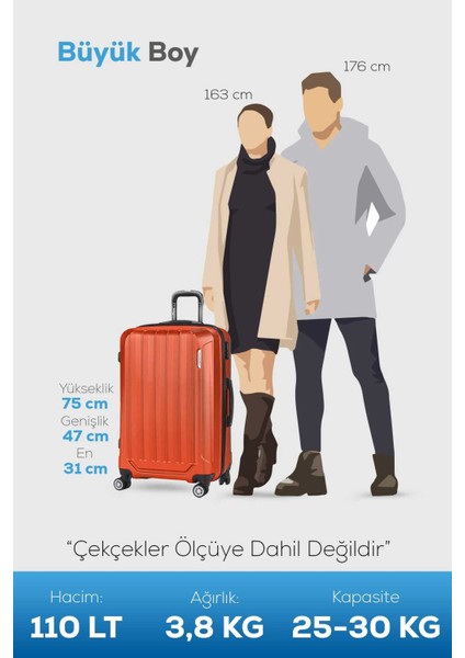 Spring Model Turuncu Renk Büyük Boy Valiz Bavul fırsatları