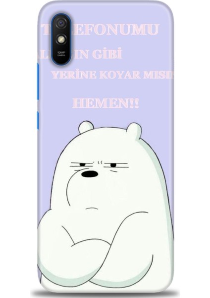Xiaomi Redmi 9A Hd Baskılı Kılıf + Seramik Tam Kaplayan Ekran Koruyucu 159