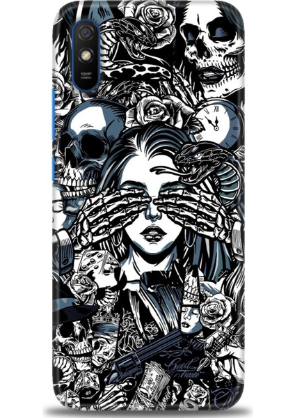 Xiaomi Redmi 9A Hd Baskılı Kılıf + Seramik Tam Kaplayan Ekran Koruyucu 352