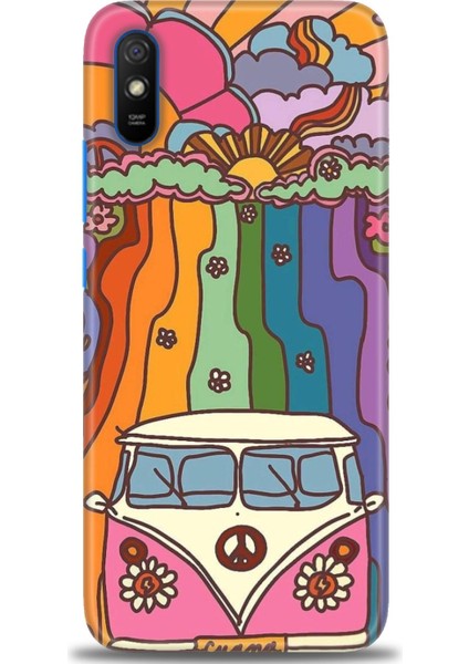Xiaomi Redmi 9A Hd Baskılı Kılıf + Seramik Tam Kaplayan Ekran Koruyucu 445