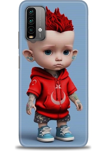 Xiaomi Redmi 9t Hd Baskılı Kılıf + Seramik Tam Kaplayan Ekran Koruyucu 242