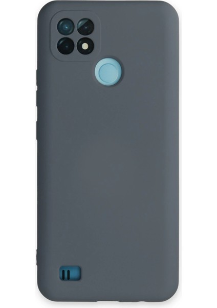 Realme C21 Kılıf Nano Içi Kadife Silikon - Gri Zrnet