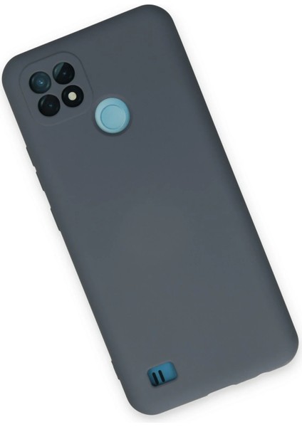 Realme C21 Kılıf Nano Içi Kadife Silikon - Gri Zrnet