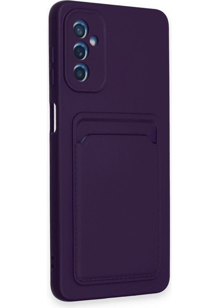 Samsung Galaxy A14 4g Kılıf Kelvin Kartvizitli Silikon - Derin Mor Zrnet