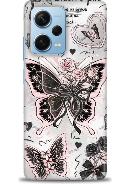 Xiaomi Redmi Note 12 Pro Plus Hd Baskılı Kılıf + Seramik Tam Kaplayan Ekran Koruyucu 206