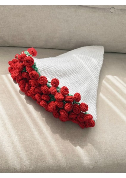 El Örgüsü Gül Buketi Battaniye – Özgün ve Romantik