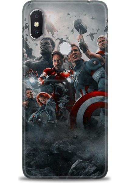 Xiaomi Redmi Note 6 Pro Hd Baskılı Kılıf + Seramik Tam Kaplayan Ekran Koruyucu 98