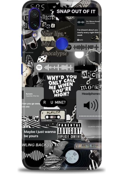 Xiaomi Redmi Note 7 Hd Baskılı Kılıf + Seramik Tam Kaplayan Ekran Koruyucu 205