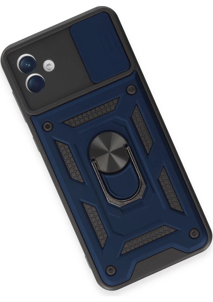 Samsung Galaxy A04E Kılıf Pars Lens Yüzüklü Silikon - Lacivert Zrnet