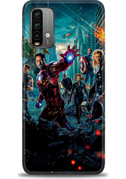 Xiaomi Redmi Note 9 4g Hd Baskılı Kılıf + Seramik Tam Kaplayan Ekran Koruyucu 100