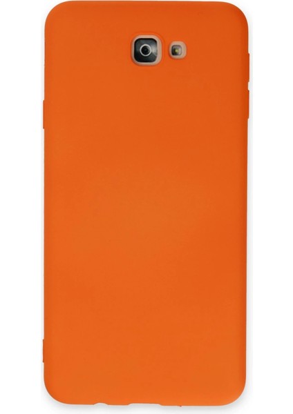 Samsung Galaxy J7 Prime Kılıf Nano Içi Kadife Silikon - Turuncu Zrnet