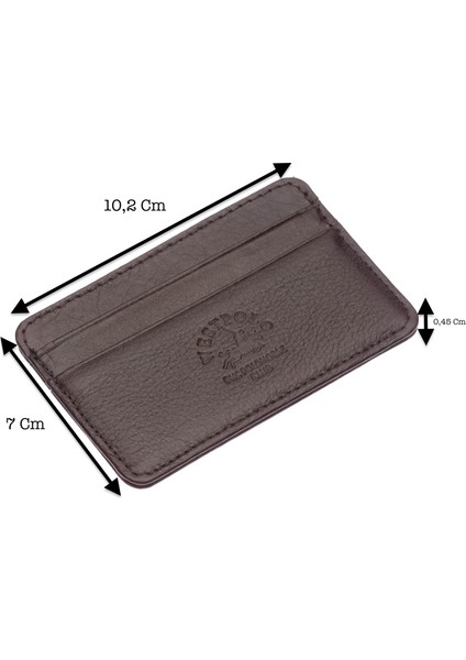 Hakiki Deri Unisex İnce Kartlık - Kahverengi