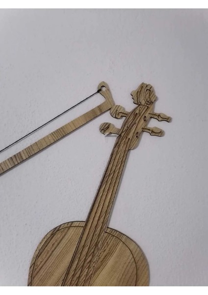 Etkinliklerine Özel Çocuk Kemanı Ahşap Mdf Lazer Kesim Keman 3mm (18.5*51CM)