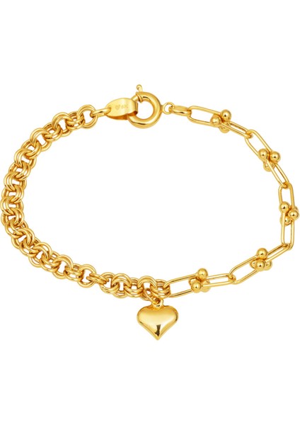 Kalp Sallantılı Tiffany Altın Bileklik