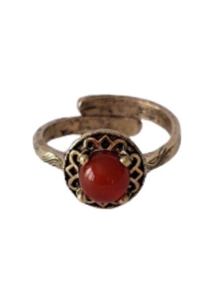 Akik Mini Tırnaklı Doğal Taş Yüzük