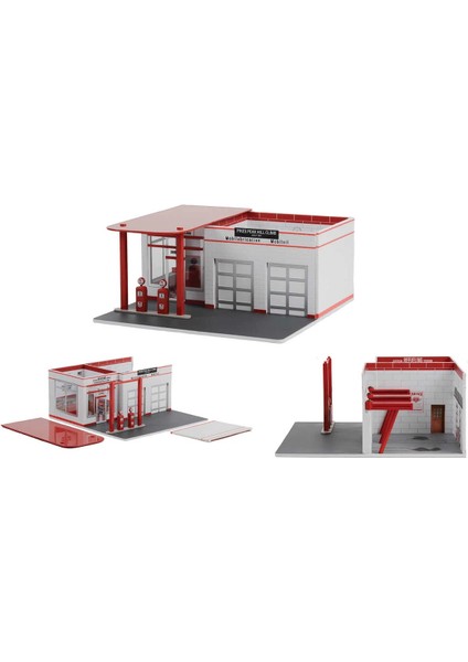 1/64 Mechanic's Corner Series 10 - Vintage Gas Station - Pikes Peak Hill Climb Official Refueling Station Solid Pack modelleri