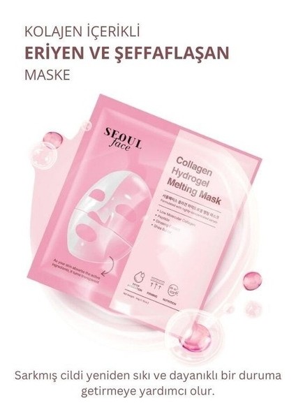 Dermal Seoulface Kore Kozmetik Kolajen Özlü Şeffaflaşan Eriyen Maske 34 G