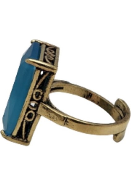 Mavi Kedi Gözü Otantik Bronz Yüzük fiyatları