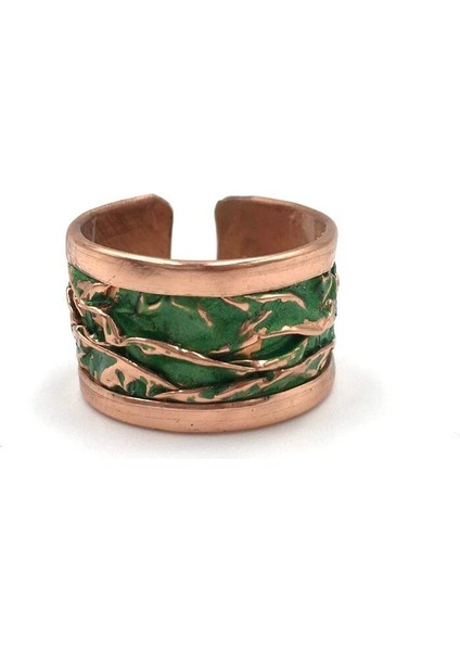 Yeşil El Işi Otantik Bakır Buruşuk Yüzük fiyatları