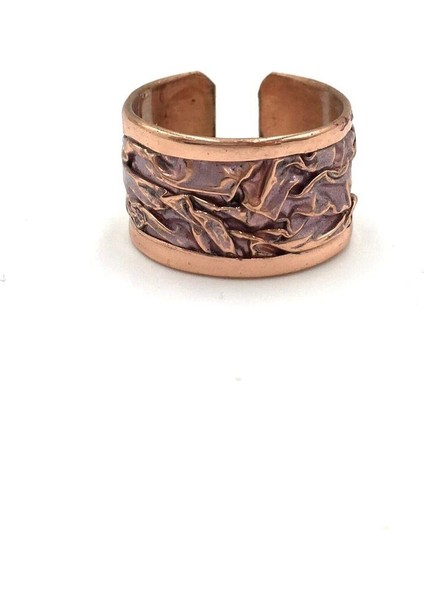 Lila El Işi Otantik Bakır Buruşuk Yüzük
