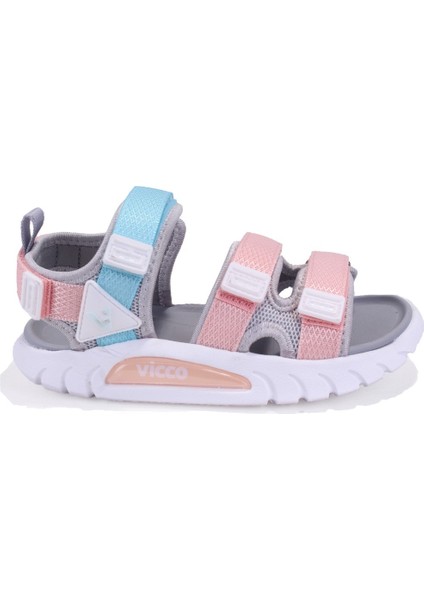 Cube 332F25Y212 Gri Pembe Ortopedik Günlük Kız Çocuk Spor Sandalet