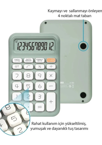 Yeşil 12 Haneli Hesap Makinesi (4887) fiyatları