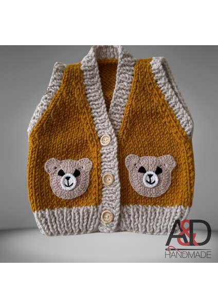 Ayıcıklı Bebek Yeleği>yelek>çocuk Giyim>bebek Hediyesi modelleri
