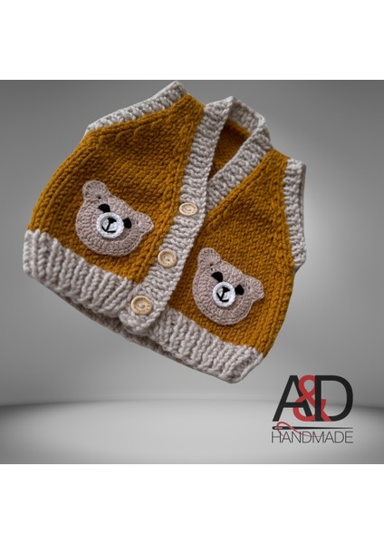 Ayıcıklı Bebek Yeleği>yelek>çocuk Giyim>bebek Hediyesi indirimleri