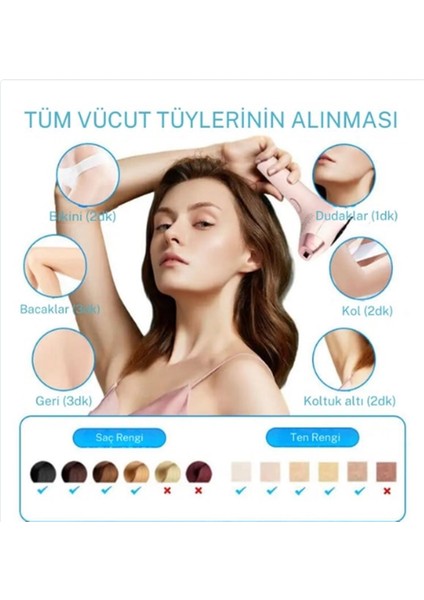 Soğuk Buz Ipl Lazer Epilasyon Cihazı-5 Aşamalı GÜÇ-999.99ATIM-OTOMATIK ve Manuel Kullanım TF004