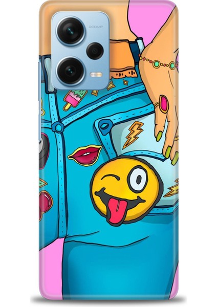 Xiaomi Redmi Note 12 Pro Plus Hd Baskılı Kılıf + Seramik Tam Kaplayan Ekran Koruyucu 448