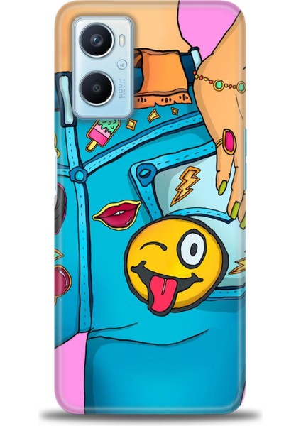 Oppo A96 4g Kılıf Hd Baskılı Kılıf + Seramik Tam Kaplayan Ekran Koruyucu 448