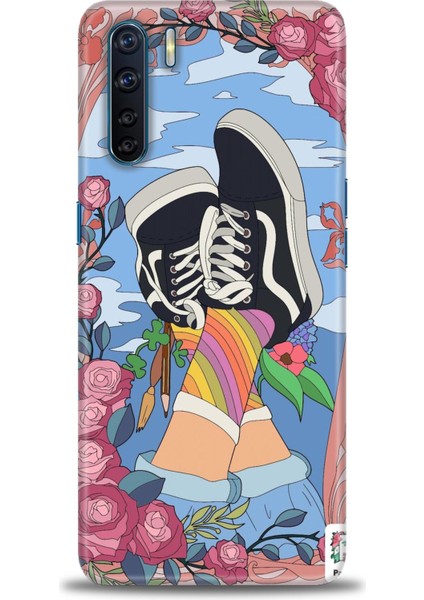Oppo A91 Kılıf Hd Baskılı Kılıf + Seramik Tam Kaplayan Ekran Koruyucu 447