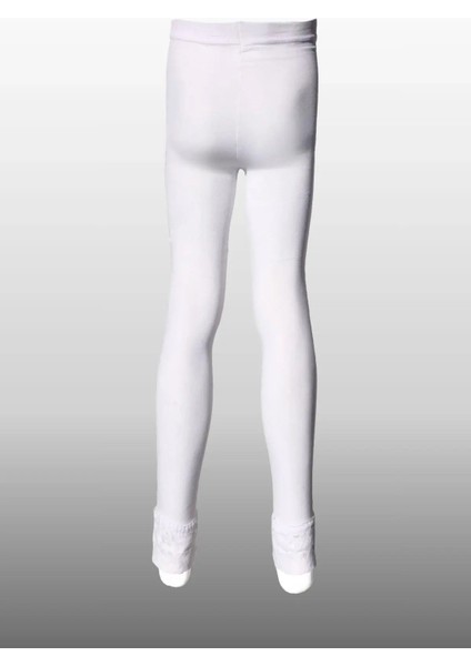 Kız Çocuk Bileği Dantelli Mevsimlik Beyaz Renkli Tayt fiyatları